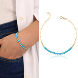 14k Gold | Sleeping Beauty Turquoise Beaded Bracelet