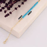 14k Gold | Sleeping Beauty Turquoise Beaded Bracelet