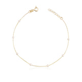 14k Gold | Minimal White Pearl Beaded Bracelet