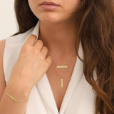 10k Gold | Horizontal Name Bar Necklace