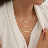 10k Gold | Horizontal Name Bar Necklace