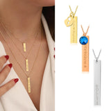 10k Gold | Vertical Name Bar Necklace