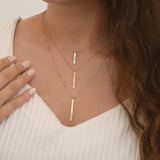 10k Gold | Vertical Name Bar Necklace