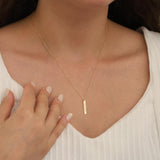 10k Gold | Vertical Name Bar Necklace