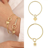 14k Gold | Snake Chain Charm Bracelet with Sailor Clasp