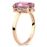 14k Gold | Diamond Emerald Cut Diaspore Ring