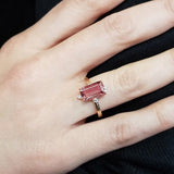 14k Gold | Diamond Emerald Cut Diaspore Ring