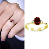 8k - 14k - 18k Gold | Oval Cut Red Ruby Gemstone Elegant Ring