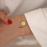 10k Gold | Disc Cremation Urn / Ash Holder Bracelet