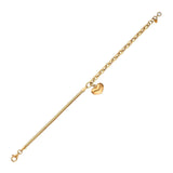 14k Gold | Herringbone & Paperclip Bracelet with Puffy Heart Charm