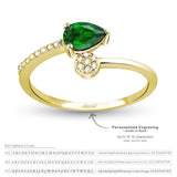 8k - 14k - 18k Gold | 0,45ct Diamond Emerald Ring