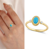 14k Gold | Turquoise Statement Ring