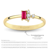 14k Gold | Baguette Cut Red Ruby Ring