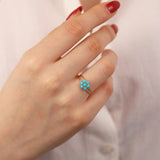 14k Gold | Turquoise Hexagon Flower Ring