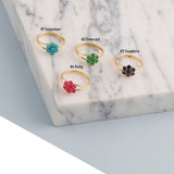 14k Gold | Turquoise Hexagon Flower Ring