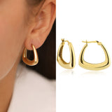 14k Gold | Triangle Dome Earrings