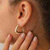 14k Gold | Triangle Dome Earrings