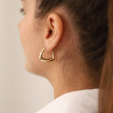 14k Gold | Triangle Dome Earrings