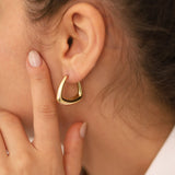 14k Gold | Triangle Dome Earrings