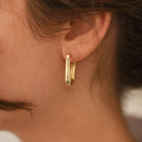 14k Gold | Long Dome Earrings