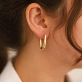 14k Gold | Long Dome Earrings