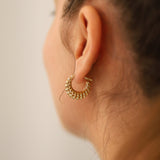 14k Gold | Lozenged Rhombus Dome Earrings