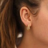 14k Gold | Lozenged Rhombus Dome Earrings