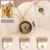 10k Gold | Personalized Photo Disc Cremation Urn / Ash Holder Necklace