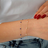 14k Gold | Minimal Lapis Lazuli Beaded Bracelet