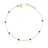 14k Gold | Minimal Lapis Lazuli Beaded Bracelet