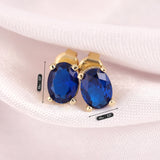 14k Gold | Sapphire Oval Stud Earrings