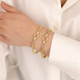 14k Gold | Rope - Wheat Chain Bracelet with Sailor Lock Clasp