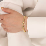 14k Gold | Rope - Wheat Chain Bracelet with Sailor Lock Clasp