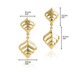 14k Gold | Leaf Shaped Dangling Earrings