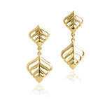 14k Gold | Leaf Shaped Dangling Earrings