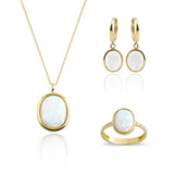 14k Gold | Minimalist White Opal Dangle Earrings