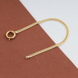 14k Gold | 4mm Herringbone Bracelet with Sailor Clasp