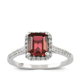 8k - 14k - 18k Gold | Emerald Cut Sapphire Square Ring with Diamonds