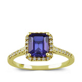 8k - 14k - 18k Gold |  Sapphire Statement Ring with Diamonds