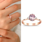 14k Gold | Oval Cut Morganite Ring