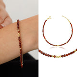 14k Gold | Brown Topaz Eternity Beaded Bracelet