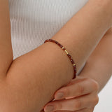 14k Gold | Brown Topaz Eternity Beaded Bracelet