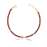 14k Gold | Brown Topaz Eternity Beaded Bracelet