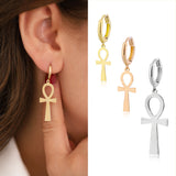 14k Gold | Ankh Drop Earrings