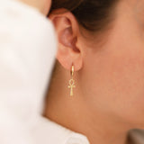 14k Gold | Ankh Drop Earrings