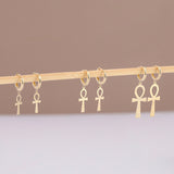 14k Gold | Ankh Drop Earrings