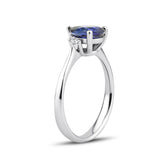 8k - 14k - 18k Gold | Teardrop Cut Sapphire Ring with Diamonds