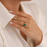 14k Gold | Emerald & Sapphire Reversible Ring