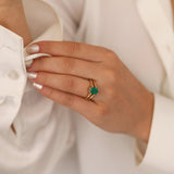 14k Gold | Emerald & Sapphire Reversible Ring