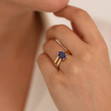 14k Gold | Emerald & Sapphire Reversible Ring